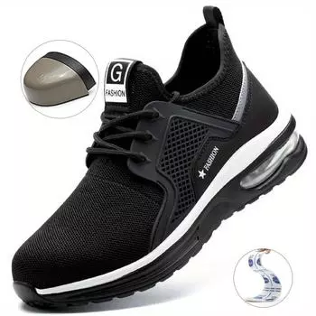 Защитная обувь со стальным носком, мужские и женские рабочие кроссовки, легкая дышащая неразрушимая рабочая обувь, мужские защитные ботинки 36