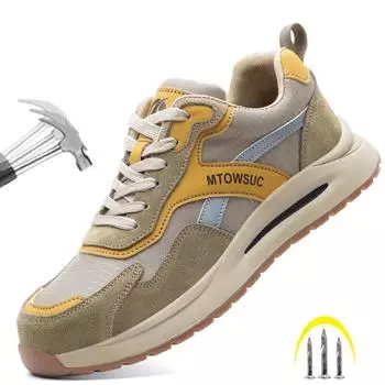 Защитная обувь со стальным носком, противоударная, мужская, женская, рабочая обувь, мужская, не прокалываемая, защитная, неразрушаемая обувь 36