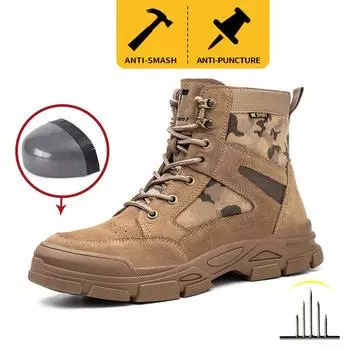 Защитная обувь, сталь Baotou Kevlar, рабочая обувь Smash Anti-puncture, высокие ботинки 36