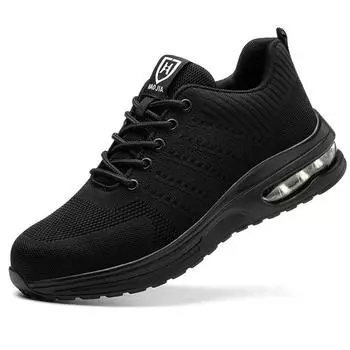 Защитная обувь унисекс, мужские и женские рабочие защитные ботинки, стальной носок, устойчивая к проколам подушка, мужские кроссовки, модная рабочая обувь для пар 37 чёрный