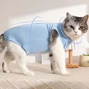 Защитная одежда для кошек, регулируемая, дышащая, стерилизация, товары для животных, костюм для стерилизации кошек, одежда для отлучения от груди, уникальный костюм для восстановления питомца M синий