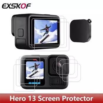 Защитная пленка для экрана 9H Ultra Clear Tempered Glass Защитная крышка из силикона для объектива GoPro Hero 13 Экшн-камера Аксессуары