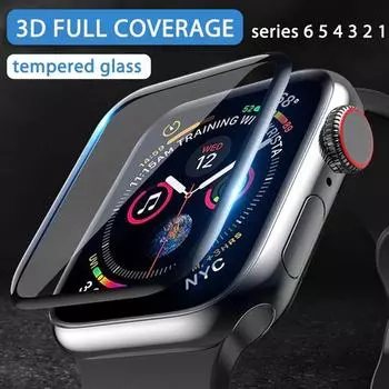 Защитная пленка для экрана Apple Watch 6 SE 44 мм 40 мм 9D HD закаленное стекло пленка мягкие спортивные аксессуары для iWatch Series 5 3 2 1 42 мм 38 мм 38mm прозрачный