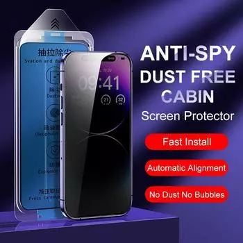 Защитное стекло Dust Free Box для iPhone 16 15 14 13 12 11 Pro Max Privacy Tempered Glass для iPhone Xs Max XR X Auto-Dust Removal Kit iPhone X