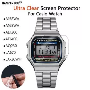 Защитная пленка для экрана Casio A158WA A168WA AE1200 AE1400 AQ230 LA670 LA-20WH W800H-1AV B650WC B640WC, мягкая прозрачная пленка-не стекло