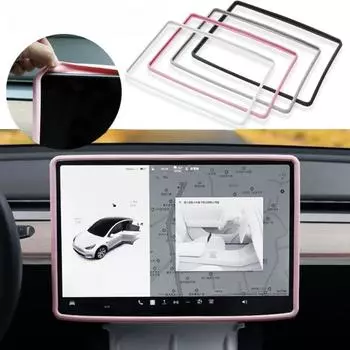 Защитная пленка для экрана для Tesla Model 3 Y, силиконовая защитная накладка, центральное управление, навигация, автомобильные аксессуары, розовый, серый, белый чёрный