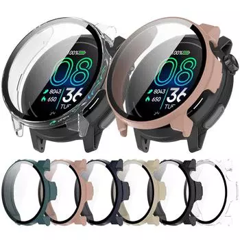 Защитная пленка для экрана из твердого стекла Smartwatch Full Frame Case для умных часов Coros PACE Pro Smart Watch Защитный бампер чёрный