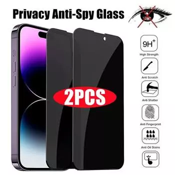 Защитная пленка для экрана конфиденциальности для IPhone 14 11 12 13 PRO MAX Mini Anti-Spy закаленное стекло для IPhone XS Max XR X 15 7 8 Plus SE iphone 11 чёрный