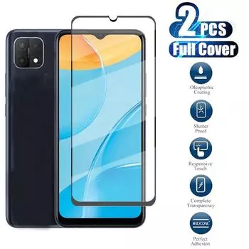Защитная пленка для экрана Oppo A73 A74 A93 4G 5G с полным покрытием из закаленного стекла для Oppo A15 A15S A16 A93 A72 A52 A95 A53 A32 A94 A12 A9 A5 2020 Oppo A53S 5G чёрный