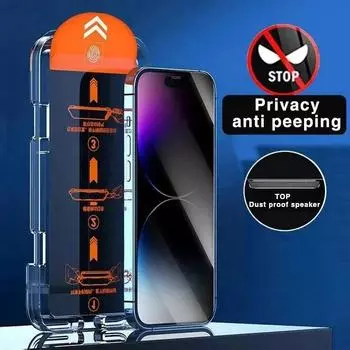 Защитная пленка для экрана Privacy, пылезащитная защитная пленка для установки iPhone 16, 15, 14, 13, 12, 11 Pro Max Plus, закаленное стекло Anti-Spy For iPhone X (XS)