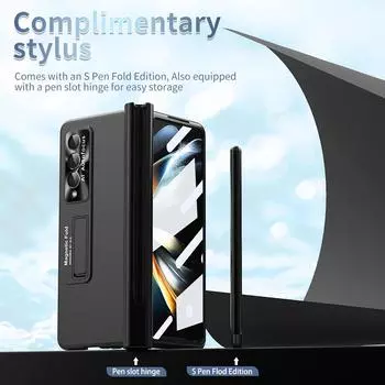Защитная пленка для экрана с защитой от ударов для Samsung Galaxy Z Fold4 Fold 4 Fold3 Fold 3 Zfold4 S Pen Slot Чехол для мобильного телефона for Samsung Z Fold 3 серебряный