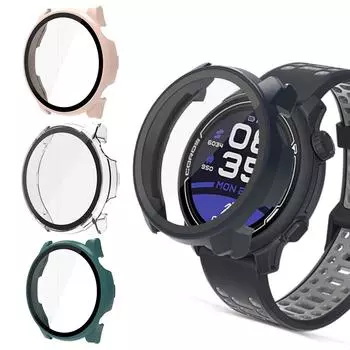 Защитная пленка для экрана с жесткими краями, рамка для умных часов, чехол для Coros PACE 2 Smart Watch Pace2, защитный бампер For Coros PACE 2 чёрный
