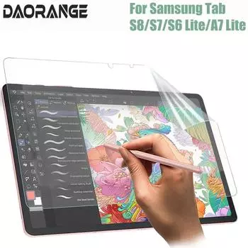 Защитная пленка для экрана в виде бумаги для Samsung Tab S7 11 S8 S6 Lite 10,4 A7 Lite SM-P610 T870 T220 X700 ПЭТ матовая пленка для рисования For Tab S8