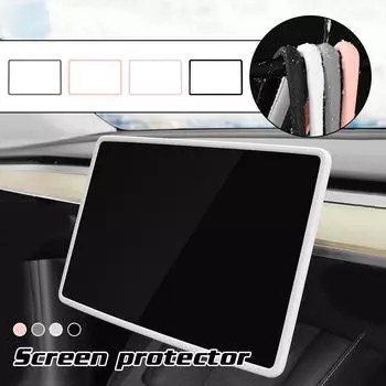 Защитная пленка для автомобильной навигации Tesla Model 3 Y, силиконовая рамка, защитная полоса для центрального управления, внутренняя полоса автомобиля