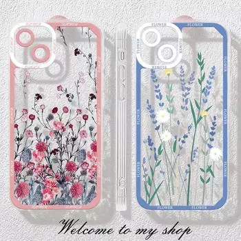 Защитная пленка для камеры для iPhone 11 Samsung A32 A51 A31 A50 Honor 8A 9X 10X Lite с цветочным принтом для Xiaomi Redmi 9 9C 9T Poco X3 OPPO Realme C21, сумка для телефона iPhone 11