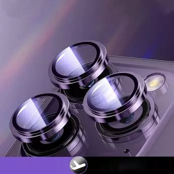 Защитная пленка для камеры из алюминиевого сплава, закаленное стекло, аксессуары для объектива, защитная пленка для iPhone 16, 15, Pro, 14, 13, 12, 11, Pro Max iPhone 14(2pcs) светло-синий