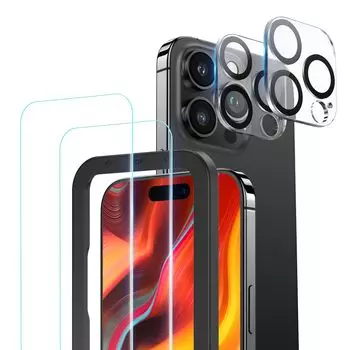 Защитная пленка для камеры NIMASO Glass Film для iPhone 15 ProMax, закаленное стекло с направляющей рамкой, защитная крышка для объектива камеры, твердость 9H, ударопрочная