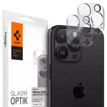 Защитная пленка для камеры Spigen iPhone 16 Pro/iPhone 16 Pro Max, твердость 9H, закаленное стекло, кристально прозрачное, совместимо с iPhone 16Pro/16ProMax/15Pro/15P
