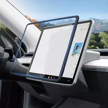 Защитная пленка для навигационного экрана для Tesla Model 3 Y, силиконовая защитная рамка, край крышки, центральное управление 2022 2021, автомобиль чёрный