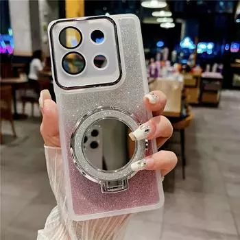 Защитная пленка для объектива, блестящий силиконовый мягкий чехол для Oneplus 13R 1+13R, магнитный держатель для зеркала, бампер для телефона TPU для One Plus ACE 5 Pro ACE5Pro 13 oneplus 13R белый