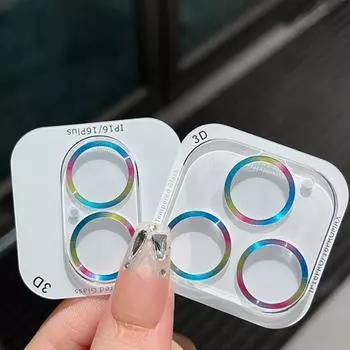 Защитная пленка для объектива камеры iPhone 16 Pro Max 15 Plus 14 Pro 13 12 Mini 11 из закаленного стекла iPhone 16 чёрный