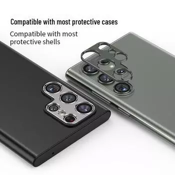 Защитная пленка для объектива камеры Samsung Galaxy S23 Ultra - металлическая наклейка с полным покрытием S23 Ultra Aluminum Sheet чёрный