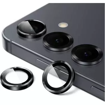 Защитная пленка для объектива камеры Samsung Galaxy S25 Ultra S24 Plus S23 5G A55 A35 A25 A15, защитное закаленное стекло, металлическое кольцо, аксессуары s25 чёрный