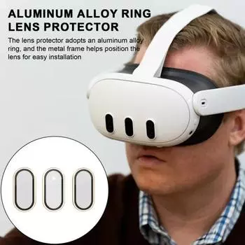 Защитная пленка для объектива камеры Yousheng из тонкого закаленного стекла 9H с защитой от царапин и полным покрытием на 360 градусов для Meta Quest 3 чёрный