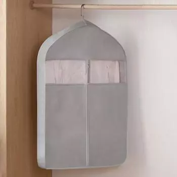 Защитная пленка для одежды, подвесная пылезащитная нетканая ткань, влагостойкая сумка для одежды со складками для гардероба S серый