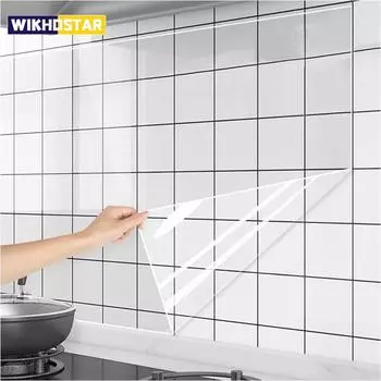 Защитная пленка для стен, настенная наклейка для кухни, маслостойкая, для шкафа, плиты, термостойкие самоклеящиеся обои, водонепроницаемое украшение 45CMx2M