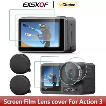 Защитная пленка из закаленного стекла для объектива, аксессуары для экшн-камеры DJI OSMO Action 3