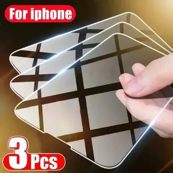 Защитная пленка из закаленного стекла HD Clear для iPhone 12 13 Mini 11 14 15 Pro Max 6 6S 7 8 Plus X Xr Xs, удобная для чехла для iPhone 15 Pro Max, 3 шт.