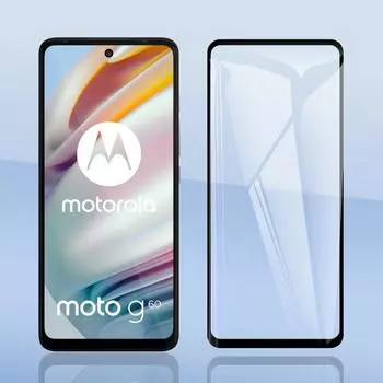 Защитная пленка из закаленного стекла с полным покрытием для Motorola Moto G60/G40 Fusion 6,8 9H 2,5D Ультратонкая взрывозащищенная защитная пленка для телефона премиум-класса 1 Pcs- Moto G60 чёрный