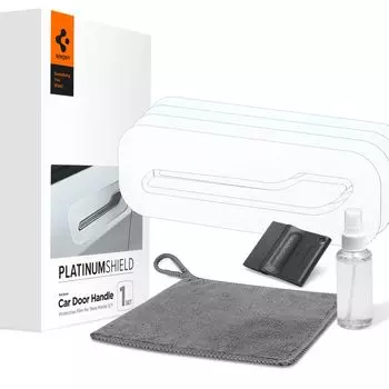 Защитная пленка Spigen Platinum Shield для дверной ручки автомобиля Tesla Model 3/Y - 1 комплект (Упаковка из 4 пленок Handle & Around + скребок + чистящая салфетка)