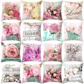 Защитная подушка с квадратной розой в стиле кантри, чехол для подушки, постельные принадлежности