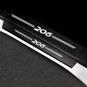 Защитная полоса из углеродного волокна 4 шт., накладка на порог автомобиля, декоративная наклейка, наклейка против царапин