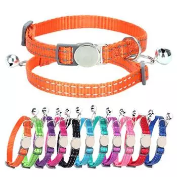 Защитная пряжка, мягкий удобный светоотражающий ошейник для кошек, предотвращающий потерю домашних животных, товары для домашних животных красный