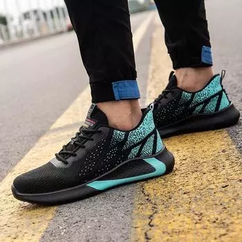 Защитная рабочая обувь для мужчин и женщин. Рабочие кроссовки с противоударной обувью со стальным носком. Легкая неразрушимая строительная обувь. Дышащие защитные рабочие ботинки для мужчин. 47 чёрный