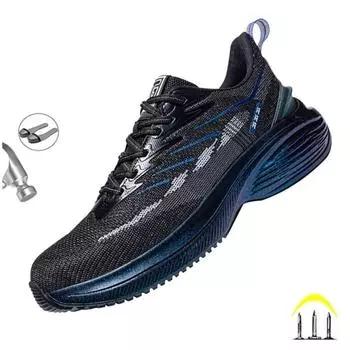 Защитная рабочая обувь для мужчин, противоударные, неразрушаемые, со стальным носком, устойчивые к проколам, легкие, мужские, удобные, женские кроссовки 46