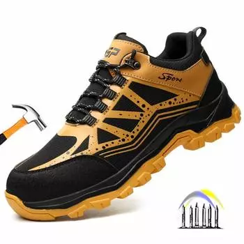 Защитная рабочая обувь со стальным носком. Неразрушимая защитная обувь. Мужская рабочая нескользящая рабочая обувь. Женские легкие рабочие кроссовки. 36
