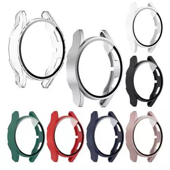 Защитная рамка для корпуса часов для ПК с защитой от царапин из закаленного стекла для экрана часов для Samsung Galaxy Watch FE/4 40 мм White