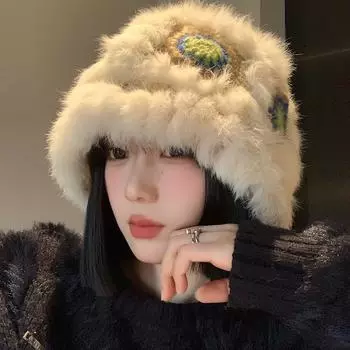Защитная шапка для ушей Lion Dancing, универсальная плюшевая женская зимняя теплая и маленькая меховая шапка для рыбалки, флисовая утолщенная защита от холода M56-58cm