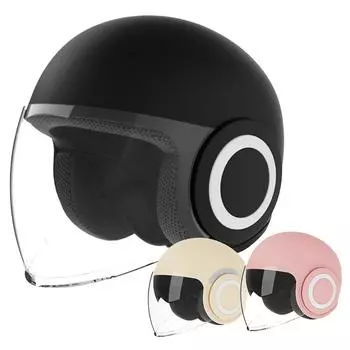 Защитная шапка Велосипедная кепка Двойной шлем для езды Антибликовый шлем для скутера Открытый шлем для велосипеда, скутера, квадроцикла, UTV, ветровое стекло Аксессуары розовый