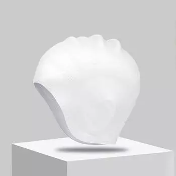 Защитная шапочка для ушей, увеличенная силиконовая шапочка для плавания, защита ушей, защита волос, водонепроницаемая белый