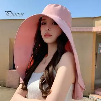 Защитная шляпа от солнца с большими полями, однотонная, приятная для кожи, быстросохнущая, впитывающая влагу ткань, дышащая охлаждающая шляпа с капюшоном розовый
