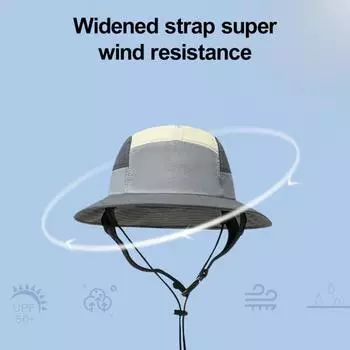 Защитная шляпа-ведро с защитой от солнца, мягкая дышащая, с широкими полями, устойчивая к ультрафиолетовому излучению, водонепроницаемая шляпа от солнца с регулируемым ремешком на подбородке серый