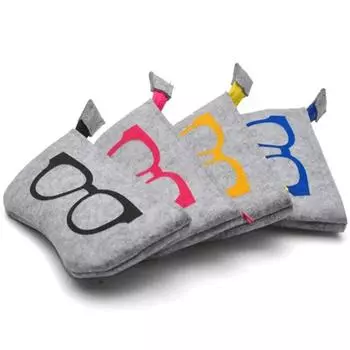 Защитная сумка для хранения очков, переносной футляр для солнцезащитных очков, чехол на молнии, войлочная коробка красный