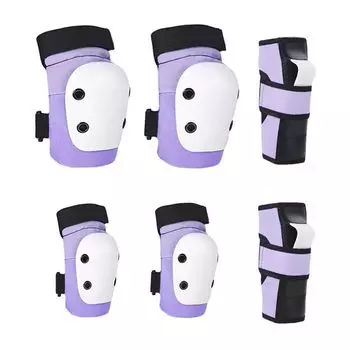 Защитная защита для детей и взрослых, защита для велосипеда, скейтборда, роликовых коньков, велосипеда, детская защита, комплект из 6 предметов, защита с сумкой для хранения чёрный