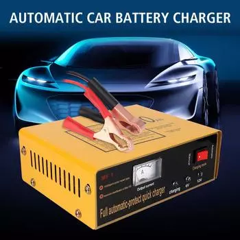 Защитное быстрое зарядное устройство, множественная защита, входное автомобильное зарядное устройство 110–250 В, 6 В/12 В для ремонта, полностью автоматический ЖК-дисплей 120 Вт U.S Plug