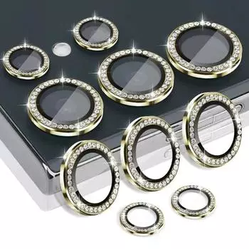 Защитное кольцо для камеры с бриллиантовым кольцом для Samsung Galaxy S24Ultra S24Plus S24, стеклянный чехол для объектива для Samsung S24ultra, задняя крышка объектива For Samsung S24 золотой